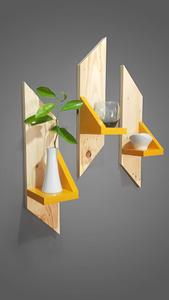 Étagère murale en bois, étagère murale en bois pour salon, chambre à coucher, salle de bain, rangement décoratif et fonctionnel - Product Image 2