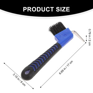 Cure-ongles en acier inoxydable avec brosse à poils en nylon et poignée caoutchoutée pour le toilettage des chevaux, entretien des sabots, usage intensif - Product Image 3