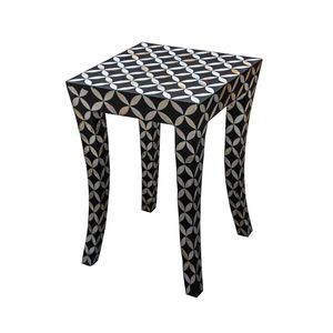 Mesa Auxiliar Premium con Incrustaciones de Hueso, Diseño Elegante en Mosaico para Decoración de Interiores de Sala de Estar y Hotel - Product Image 1