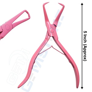 Professional <b>Pink</b> <b>Hair</b> Extension Installation Tool Kit with Micro Bead Pliers, Loop Hook, Section <b>Clips</b> & Threads Tools set - Product Image 4