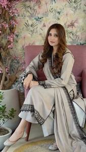<b>Women</b> Faux Chiffon A-Line Maxi Modern Kurti Set with Dupatta Floral Embroidered Long Top Ethnic <b>Wedding</b> Party Outfit - Product Image 4