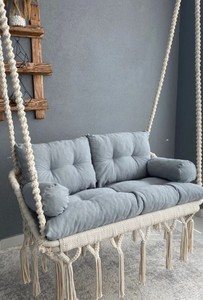 Macrame <b>Hammock</b> Chair, Large Macrame Round Swing, Hanging Cotton Macrame <b>Hammock</b> Chair, Macrame Swing Chair, Macrame handmade - Product Image 2