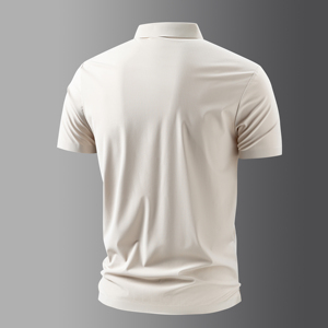 <b>Men's</b> Short Sleeve <b>Polo</b> Shirt Solid Color Knitted Quick Dry Casual Wear Regular Fit <b>White</b> - Product Image 2