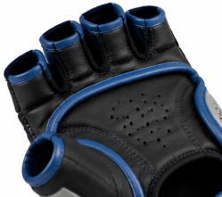 Gants d'entraînement sans doigts bleu-noir avec paume rembourrée, poignets ajustables, en PU, imperméables et respirants pour les arts martiaux - Product Image 6