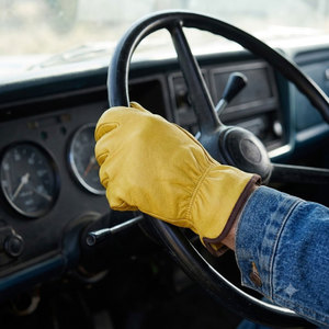 Heavy Duty Cowhide Grain Leather <b>Driver</b> <b>Gloves</b> Industrial Safety Hand Protection Anti-Cut Function Soft Comfortable Construction - Product Image 2