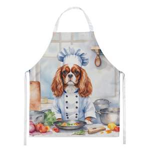 Cavalier Spaniel Chef <b>Apron</b> Unisex Large Multicolor for Kitchen Baking Crafts Gardening for Adult Women and <b>Men</b> - Product Image 1