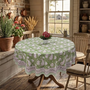 Jaipuri Handblock Print Cotton <b>Table</b> Cover 40s Cambric Fabric Durable Washable Dining <b>Table</b> <b>Linen</b> Home Kitchen Use Wholesale - Product Image 1