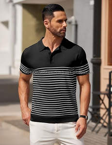 Nouveaux polos pour hommes en gros, décontractés, pour le golf, pour l'été, motif uni, manches courtes - Product Image 3