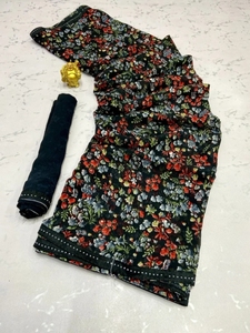 Sari de Georgette con Estampado KV Estilo Bollywood para Mujer - Ideal para Fiestas y Bodas - Product Image 5
