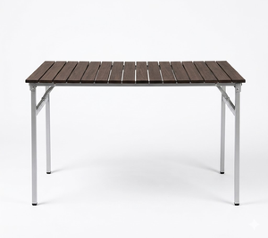 PS Slat Metal Modern <b>Foldable</b> Outdoor <b>Dining</b> <b>Table</b> with Waterproof Lumetal Vietnam Furniture factory OEM ODM - Product Image 2