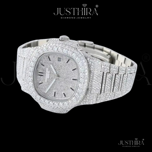 Montre en quartz de luxe de qualité supérieure avec diamants Moissanite, bracelet élégant pour femme, cadran en cristal, montre-bracelet cadeau disponible à bon prix - Product Image 5