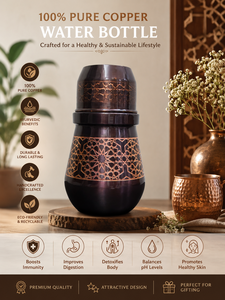 ชุดแก้วน้ำทองแดงขนาดใหญ่ ความจุเยอะ เป็นมิตรกับสิ่งแวดล้อม พกพาสะดวก ทนทาน สีสันปรับแต่งได้ เหมาะสำหรับใช้ในบ้าน บาร์ หรือข้างเตียง - Product Image 1
