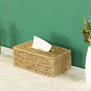 New Products Rattan Tissue Box With Wood Lid Handwoven OEM Variety of Colors Decoration <b>Table</b> and <b>Bath</b> Accessories Handmade - Product Image 3
