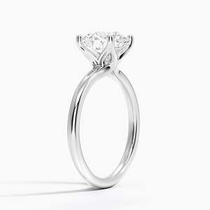 Fleur Stone Moissanite Engagement <b>Ring</b> with Round Cut 14K Gold Plated Prong Setting for Wedding Anniversary & Party - Product Image 6
