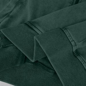 <b>Oversized</b> <b>Men's</b> Hooded Sweatshirt Solid Green Cotton <b>Fleece</b> Casual Autumn Zipper Front Pocket Regular Fit <b>Hoodie</b> For <b>Man</b> - Product Image 4