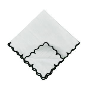 Serviette de table en coton noir de qualité supérieure avec bord festonné pour les dîners de mariage - Product Image 6