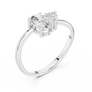 14K Rose Gold Flower Design <b>CZ</b> Diamond <b>Ring</b> Elegant Floral Inspired Jewelry - Product Image 5