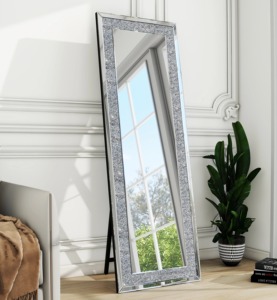 Hermoso espejo decorativo con borde de cristal, adecuado para sesiones de fotos y arreglos creativos, hecho a mano en India. - Product Image 6