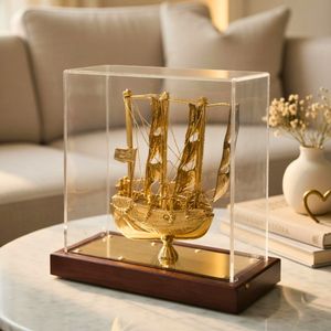 Maqueta de Barco Titanic de Latón en Tendencia, con Caja de Acrílico, Diseño Tradicional Hecho a Mano, Duradera, Ecológica, de 9 Pulgadas, para Decoración del Hogar y Regalos - Product Image 3