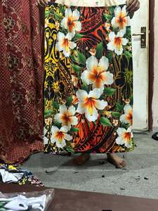 Robe longue personnalisée à imprimé floral style ethnique des îles d'Asie-Pacifique, sans manches, épaules dénudées, pour adulte, collection Lockdown - Product Image 3