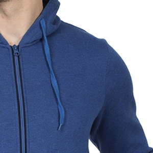 Sudadera con Capucha Azul para Hombre, Cierre de Cremallera, Corte Regular, Informal, de Punto, de Algodón, para Otoño - Product Image 4