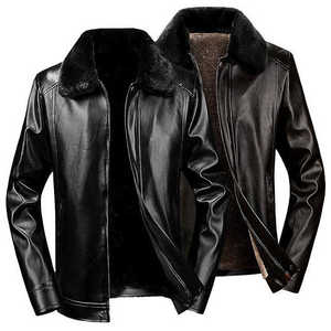 Hot Selling Men Clothing Leather Jacket for Men New Design Fashion Wear Customized Windproof Leather Jacket for Men - Product Image 1