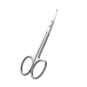 Ciseaux à cuticules en acier inoxydable à pointe incurvée - Nouveau design, lame tranchante, manche en acier durable, trou rond pour la coupe des ongles et des peaux mortes - Product Image 1