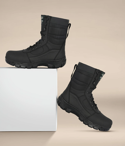 Men Genuine Leather Boots Classic Design Lace Up Durable Outdoor Boots With Rubber Sole Comfortable Daily Wear - Product Image 1