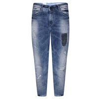 Jean en denim léger sur mesure, coupe slim droite, braguette boutonnée, respirant, pour homme, idéal pour le travail ou les occasions décontractées