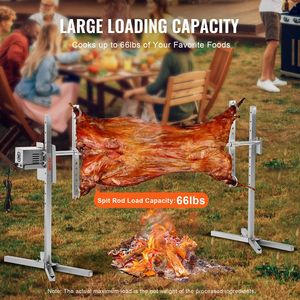 Kit Girarrosto Elettrico da 52W per Barbecue, Supporto Universale da 56 Pollici, Capacità 60 kg, Altezza Automatica Regolabile per Griglie BBQ - Product Image 3