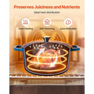 Pentola Olandese in Ghisa Smaltata da 6 Litri, Resistente, con Doppio Manico, Compatibile con Forno e Induzione, con Coperchio - Product Image 3