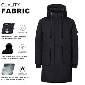 Men’s Winter Parka Long Hooded Puffer Jacket Water-Repellent Windproof Thick Insulated Padded <b>Coat</b> for Cold Weather Outdoor Wear - Product Image 2