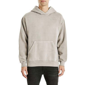 เสื้อฮู้ดดี้โอเวอร์ไซส์หนานุ่มสำหรับผู้ชาย ล้างสีแบบแอซิดวอช สำหรับฤดูหนาว |   การพิมพ์ดิจิทัลบนผ้าฝ้าย 100% |   บริการสร้างแบรนด์ตามสั่ง OEM - Product Image 5