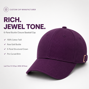 Custom Embroidered Logo Baseball Cap 6-Panel Twill Cotton Adjustable Unisex Solid Color Casual <b>Hat</b> With Metal Buckle - Product Image 4