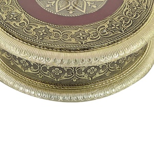 Caja de regalo de frutas secas vacías de madera y resina, caja de regalo de dulces de forma redonda, venta al por mayor - Product Image 3