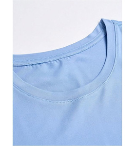 T-shirt de compression imprimé à manches courtes pour homme, 100 % coton tricoté, respirant, design uni, col rond, coupe ample, chemises d'été - Product Image 2