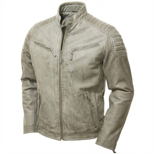 Men's Genuine Leather <b>Waterproof</b> Eco-Friendly Outerwear <b>Jacket</b> Wholesale High Quality Zipper <b>Long</b> Sleeve Leather <b>Jacket</b> - Product Image 1