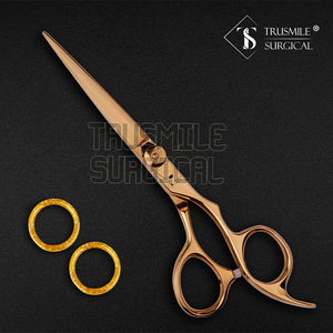 Tijeras de peluquero de acero inoxidable de alta calidad, tijera de corte de pelo de oro negro con punta de hoja afilada, venta al por mayor - Product Image 3