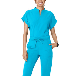 Wholesale Manufacturer Custom Logo Women Nurse Scrub Suits One Pocket Hospital Uniform <b>Sets</b> Needle Detection - Product Image 2