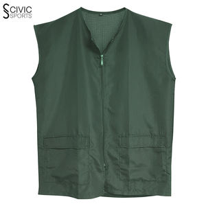 เสื้อแจ็กเก็ตช่างตัดผมชายแขนกุดสีดำมีกระเป๋า2ข้างสำหรับใส่เครื่องมือเครื่องแต่งกายด้านนอกรุ่นใหม่เสื้อกั๊กเสื้อกั๊กเสื้อกั๊กมีซิปทางเดียว - Product Image 6