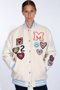 แจ็คเก็ตวาร์ซิตี้แบบอเมริกันสั่งทำพิเศษสำหรับผู้ใหญ่ ผ้าแคนวาสผสมขนสัตว์หนา สีบลัช ป้องกันน้ำ ระบายอากาศ กันลม - Product Image 6