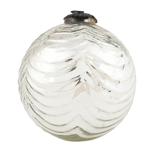 Wholesale Shiny Silver Glass Christmas <b>Ornament</b> Transparent Round Hanging Bauble Elegant Tree Decoration - Product Image 1