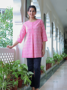 Blusa Kurta de Verano con Estampado Floral de Algodón al por Mayor, Top sin Mangas para Mujeres y Niñas, Ropa Casual - Product Image 3