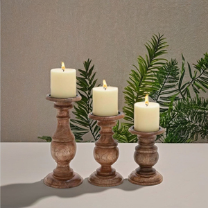 Support de bougie en bois, porte-bougie de luxe en bois - Product Image 1