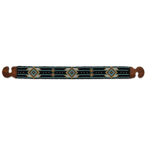 Artisanal Glass Bead Stretch <b>Waist</b> <b>Belt</b> - Wooden Buckle <b>Elasticated</b> Fashion Accessory by Mumbai Accessory Pvt Ltd - Product Image 2