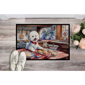 Felpudo de galletas de Navidad Bichon Frise, antideslizante, para interiores/exteriores, lavable, Alfombra de pila baja para entrada, 24H X 36W - Product Image 2