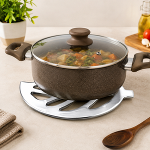 Leaf Metal Trivet | Heat Resistant Hot Pot <b>Stand</b> Table Protector | Decorative Kitchen Dining Cookware Holder Home Countertop - Product Image 2