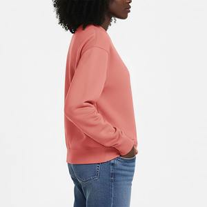 Sweat-shirts à capuche surdimensionnés pour femmes, personnalisés par le fabricant, de haute qualité, faible MOQ, avec appliques, fermeture éclair courte, mélange polyester/coton - Product Image 5