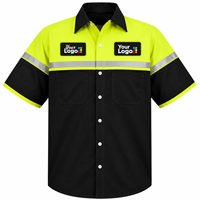 Camisa de Trabajo de Manga Corta para Hombre, Personalizada, de Alta Visibilidad, Antiencogimiento, con Serigrafía, para Detección de Metales, Uniforme Industrial de Algodón