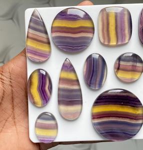 100% Natural High Quality Fluorite Stone Cabochon <b>Colourful</b> Loose Gemstones for Healing Jewellery Wholesale Lot Fluorite Stones - Product Image 2